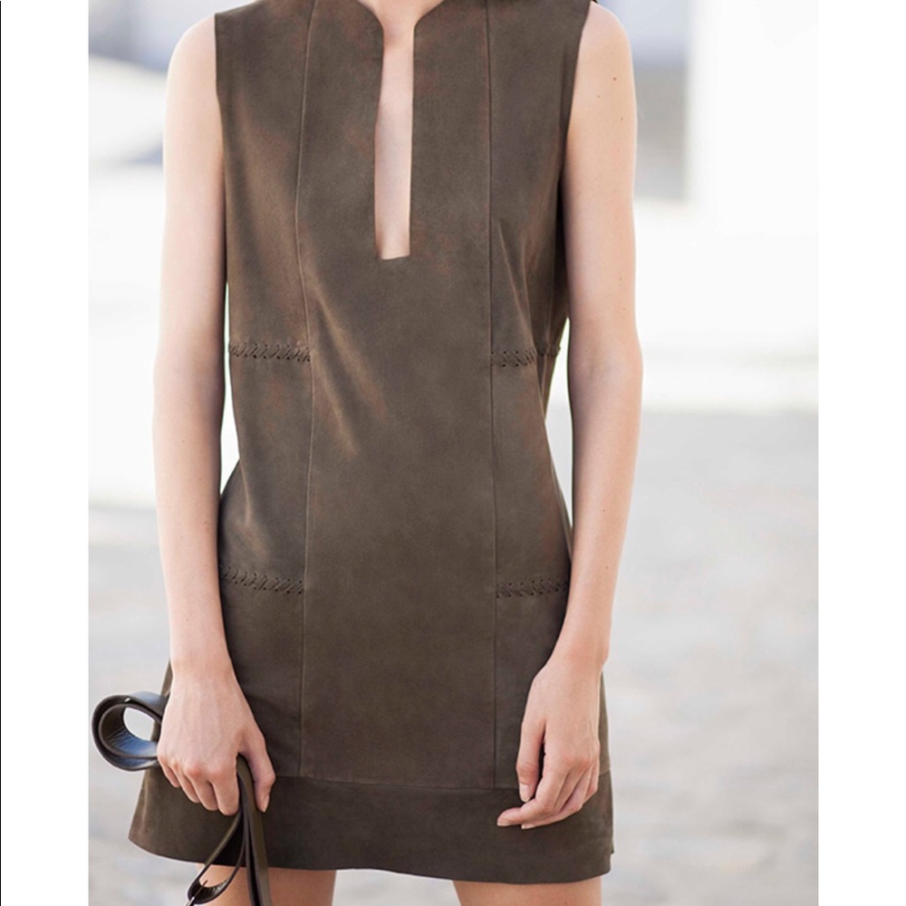 Zeus + Dione Messini Olive Calfskin Dress